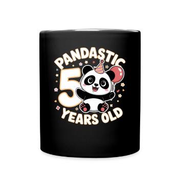 5ème anniversaire Panda Ours Panda Table 5 ans - Mug uni - noir - Devant