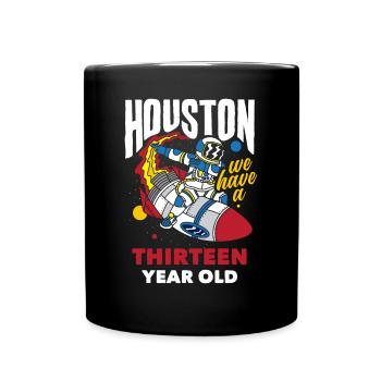 13th Birthday Boys Astronaut Birthday - Full Colour Mug - black - Front