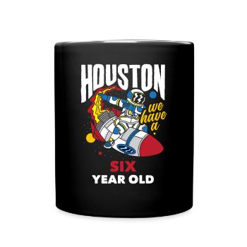 6. Geburtstag Jungen 6 Jahre Astronaut Geburtstag - Tasse einfarbig - Schwarz - Vorne