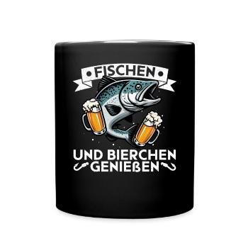 Fishing and Beer Fun Fishing Hobby - Full Colour Mug - black - Front