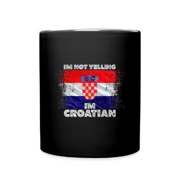 Kroatien - Tasse einfarbig - Schwarz - Vorne