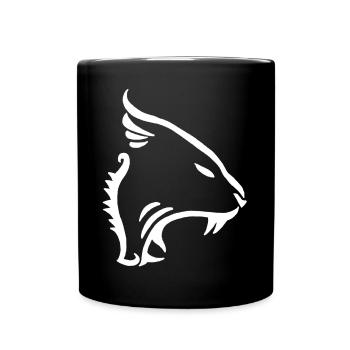 Tier Tiger Katze Panther (Weiß) - Tasse einfarbig - Schwarz - Vorne
