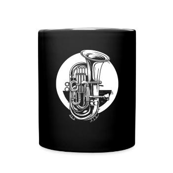 Tuba Zeichnung - Tasse einfarbig - Schwarz - Vorne