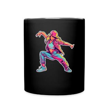 Bande dessinée rétro B-Girl - Mug uni - noir - Devant