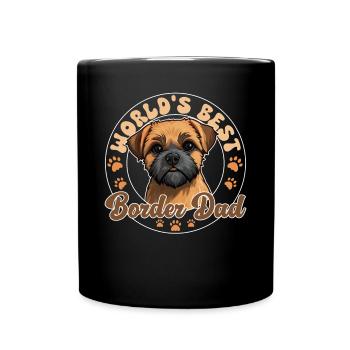 Border Terrier Groovy Border Dad - Full Colour Mug - black - Front