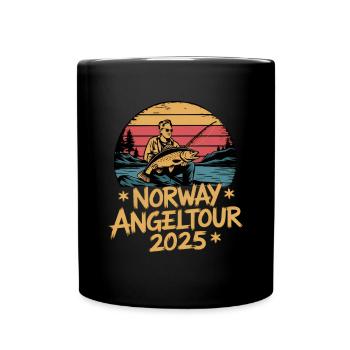 Norway fishing Norway Flag - Tasse einfarbig - Schwarz - Vorne