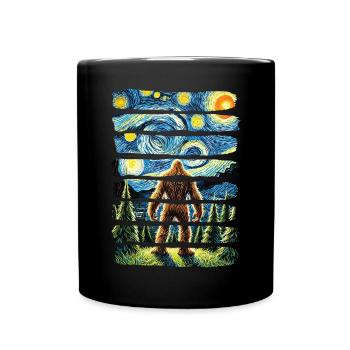 Bigfoot Sternennacht Wald Van Gogh - Tasse einfarbig - Schwarz - Vorne