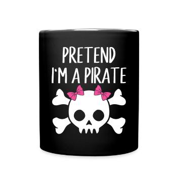 Costume d’Halloween Faites semblant d’être un pirate - Mug uni - noir - Devant