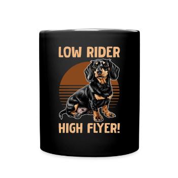 Teckel Doxie Wiener Dog Low rider high flyer - Mug uni - noir - Devant