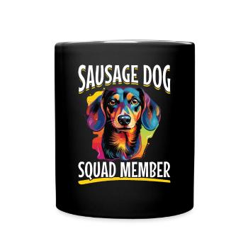 Dachshund Doxie Wiener Dog Sausage dog - Tasse einfarbig - Schwarz - Vorne