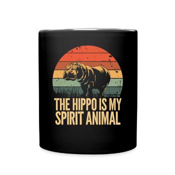 L’hippopotame est mon animal spirituel - Mug uni - noir - Devant