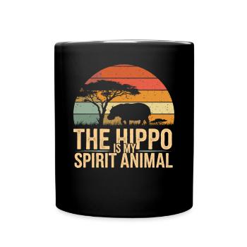 The hippopotamus is my power animal - Full Colour Mug - black - Front