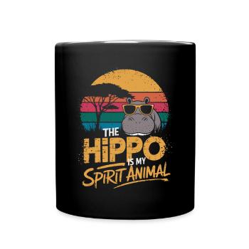Das Nilpferd Ist Mein Spiritueller Begleiter - Tasse einfarbig - Schwarz - Vorne