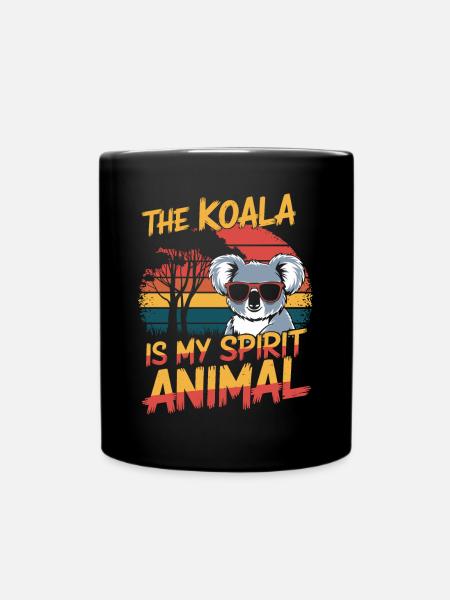 Der Koala Ist Mein Spirit Animal - Tasse einfarbig - Schwarz