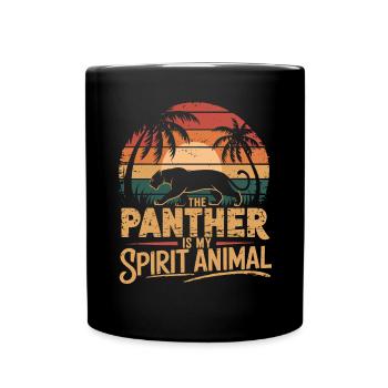 La panthère est mon animal de pouvoir - Style rétro - Mug uni - noir - Devant