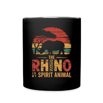 Das Nashorn Ist Mein Geisttier - Tasse einfarbig - Schwarz - Vorne