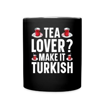 Thé turc Chai Türk Çayi Amoureux de la dinde - Mug uni - noir - Devant