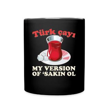 Thé turc Chai Türk Çayi Amoureux de la dinde - Mug uni - noir - Devant