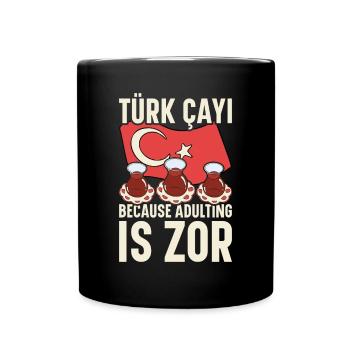 Thé turc Chai Türk Çayi Amoureux de la dinde - Mug uni - noir - Devant