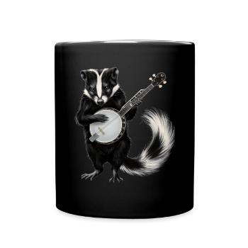 Stinktier Bluegrass Banjo Spieler - Tasse einfarbig - Schwarz - Vorne
