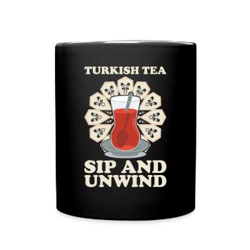 Thé turc Chai Türk Çayi Amoureux de la dinde - Mug uni - noir - Devant