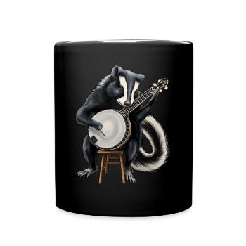 Stinktier Bluegrass Banjo Spieler - Tasse einfarbig - Schwarz - Vorne