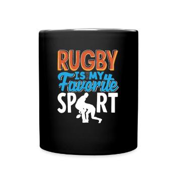 Rugby Ist Mein Lieblingssport - Tasse einfarbig - Schwarz - Vorne