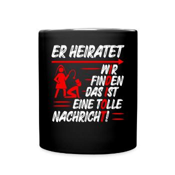 Der Bräutigam Lustiges Junggesellenabschied - Tasse einfarbig - Schwarz - Vorne