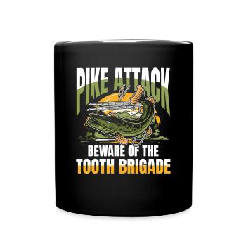 Pike of the Tooth Brigade für eine Anglerin - Tasse einfarbig - Schwarz - Vorne