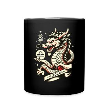 Waage Sternzeichen Jahr des Drachen Tierkreiszeichen - Tasse einfarbig - Schwarz - Vorne