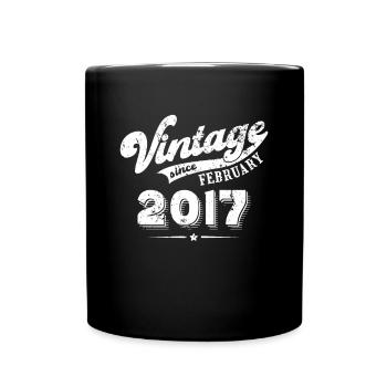 Vintage since February 2017 Geburtstag Geschenk - Tasse einfarbig - Schwarz - Vorne