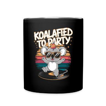 Koalafied for partying funny retro style - Full Colour Mug - black - Front