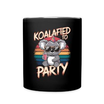 Koalafied To Party: Funny Koala with - Full Colour Mug - black - Front