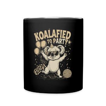 Qualified for partying koala with sunglasses - Full Colour Mug - black - Front