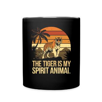 Der Tiger Ist Mein Spirit Animal - Tasse einfarbig - Schwarz - Vorne