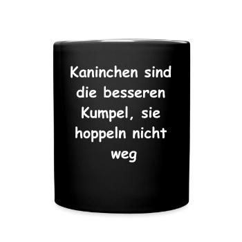 Häschen-Kumpel-Geschenk - Tasse einfarbig - Schwarz - Vorne