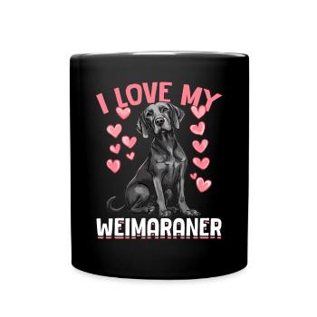 Drôle de chien de Braque de Weimar, j’adore mon braque de Weimar - Mug uni - noir - Devant