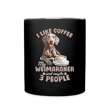 Drôle de chien de Braque de Weimar J’aime le café mon Braque de Weimar - Mug uni - noir - Devant