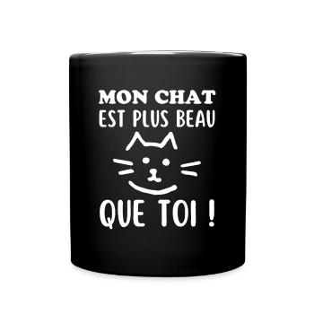 Mon Chat mignon est plus beau que toi - Mug uni - noir - Devant