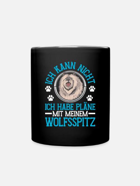 Wolfsspitz Pläne mit meinem Keeshond - Tasse einfarbig - Schwarz