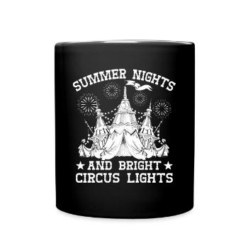 Circus Graphic Summer Night Circus Light Gift Idea - Full Colour Mug - black - Front