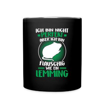 Lemming Not Perfect Vole Lemming - Full Colour Mug - black - Front