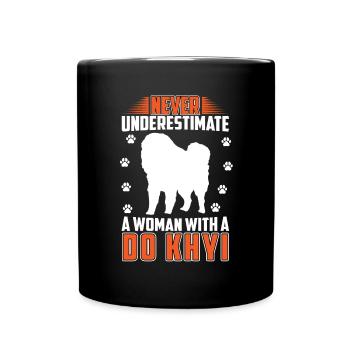 Woman with Do Khyi Tibetan Mastiff Tibetan Mastiff - Full Colour Mug - black - Front