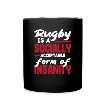 Rugby Ist Eine Gesellschaftlich Akzeptierte Form - Tasse einfarbig - Schwarz - Vorne