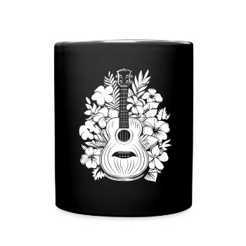 Ukulele Cartoon - Full Colour Mug - black - Front