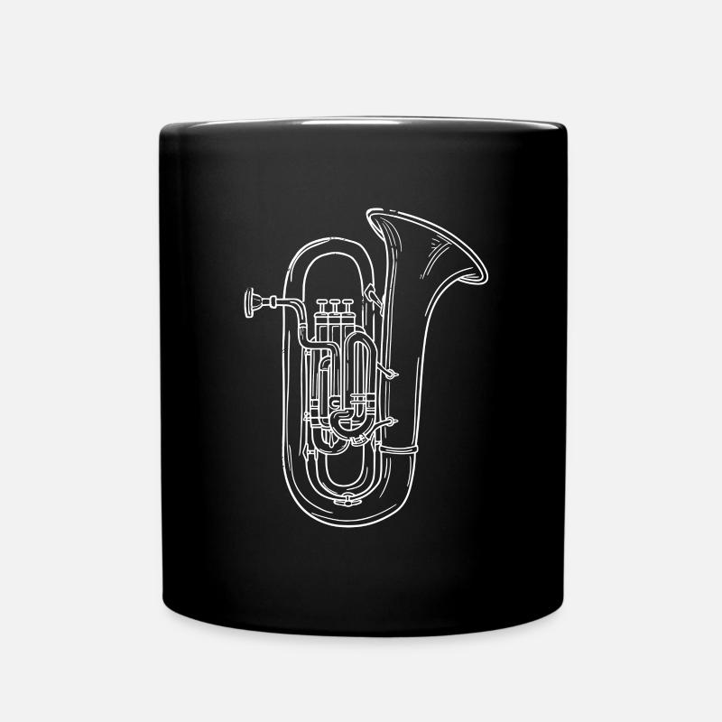 Tuba Skizze - Tasse einfarbig - Schwarz