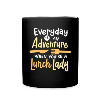 Schule Mittagessen Cafeteria Damen - Tasse einfarbig - Schwarz - Vorne