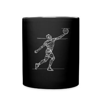 Volleyballspieler Skizze - Tasse einfarbig - Schwarz - Vorne