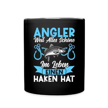 Pêcheur Canne à pêche Drôle Pêcheur Hobby Pêcheur - Mug uni - noir - Devant