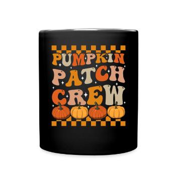 Groovy Pumpkin Patch Crew Herbst Kürbisse - Tasse einfarbig - Schwarz - Vorne